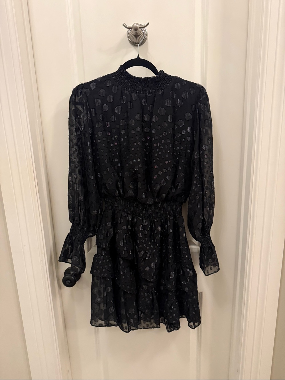 DO+BE Black Long Sleeve Smocked Waist Mini Dress